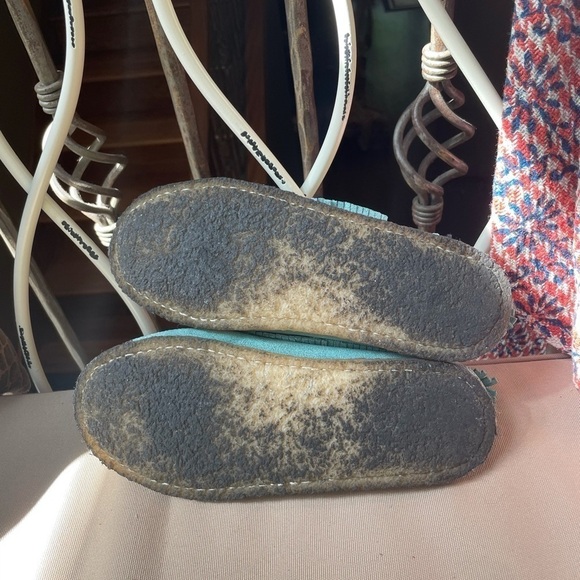 Eastland Casio Fringe Moccasin Booties Blue 7.5 - Picture 6 of 7